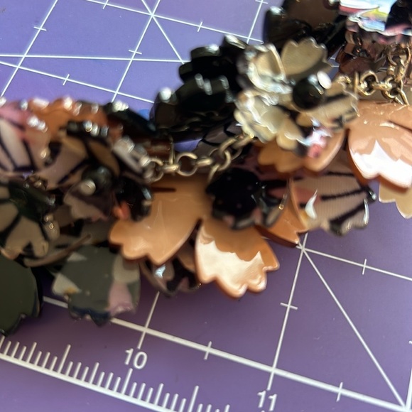 Vintage estate piece by R.J. Graziano chunky floral earthtone statement piece - Picture 7 of 11